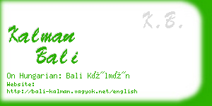 kalman bali business card